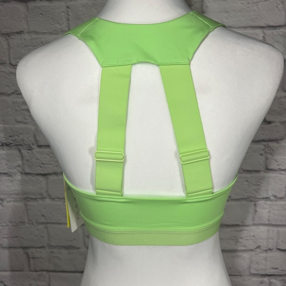 NWT All in Motion High Support Zip Front Sculpt Lime Green Sports Bra Size 36B - Picture 2 of 10